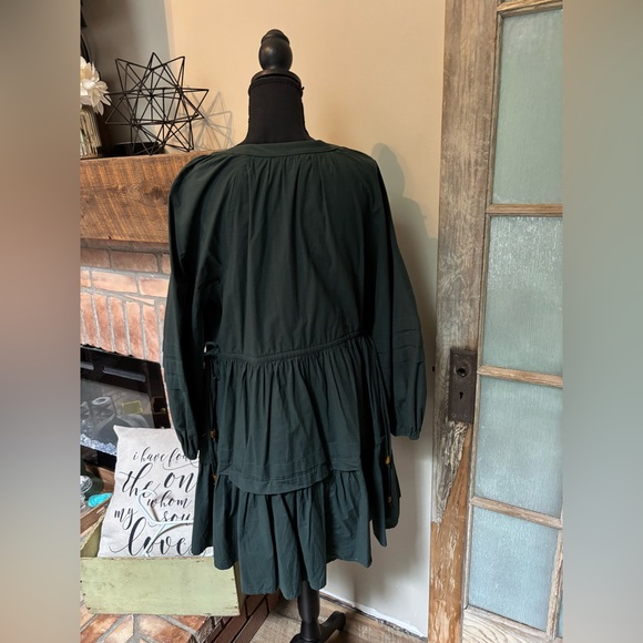 Madewell Crinkle Poplin Wrap Mini Dress green - Picture 5 of 6